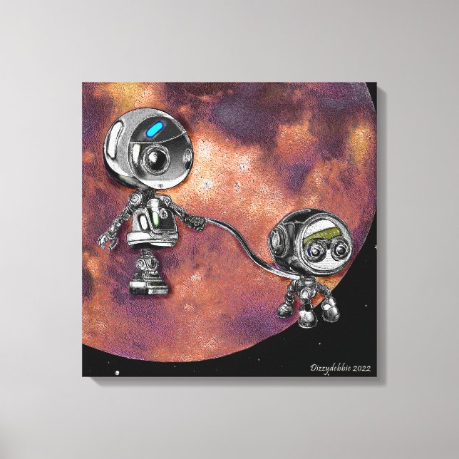 Robot Space Walk  Canvas Print (Front)