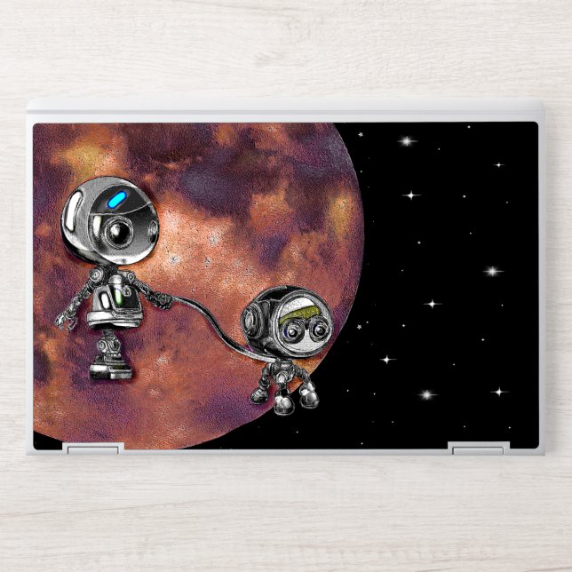 Robot Space Walk  HP Laptop Skin (Front)