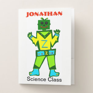 Robot Spaceship and Blue Spaceship Pocket Folder