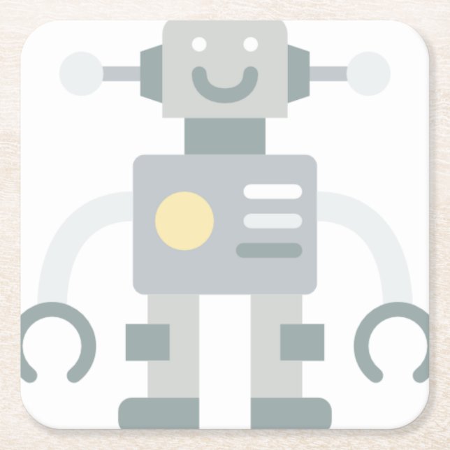 robot square paper coaster (Front)