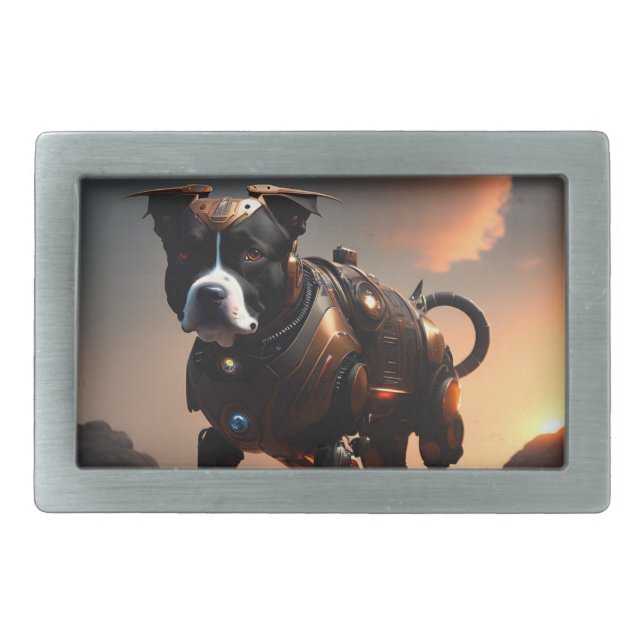 Robot Staffordshire Bull Terrier, Belt Buckle (Front)