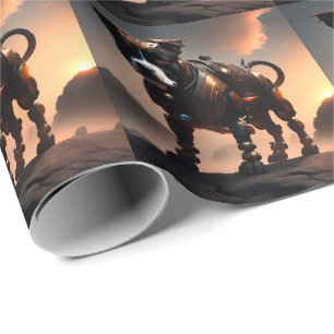 Robot Staffordshire Bull Terrier, Gift Wrap Paper