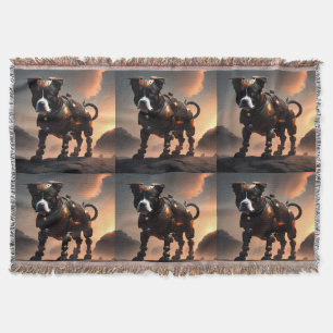 Robot Staffordshire Bull Terrier, Throw Blanket