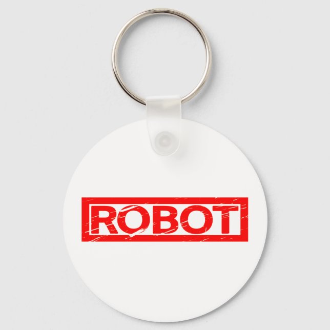 Robot Stamp Keychain (Front)