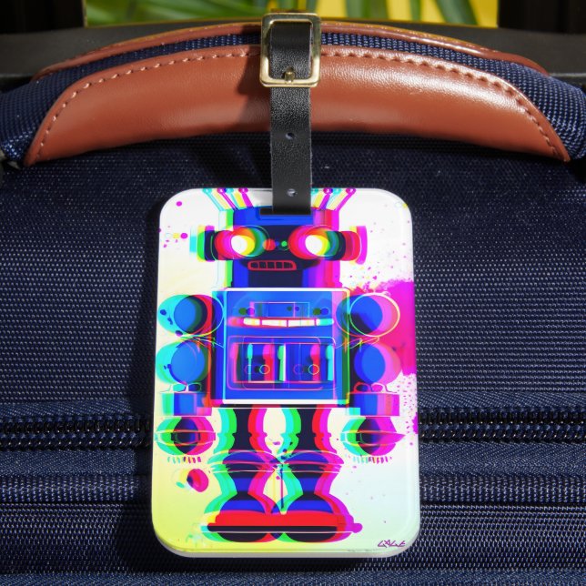 Robot Suspect Number 4 Luggage Tag (Front Insitu 2)