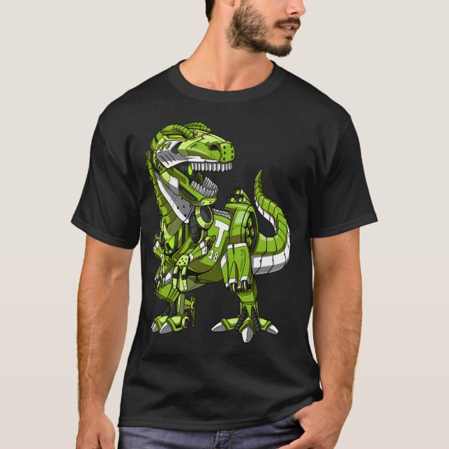 Robot T-Rex Dinosaur T-Shirt (Front)