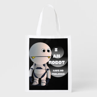 Robot T shirt Grocery Bag