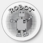 Robot Text Patterned Background Wireless Charger (Front)