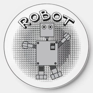 Robot Text Patterned Background Wireless Charger