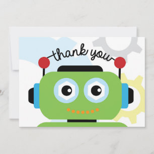 Robot Thank You Card Robot Birthday Party