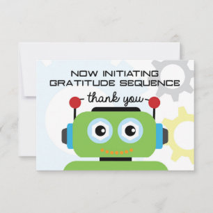 Robot Thank You Card Robot Party Thank You