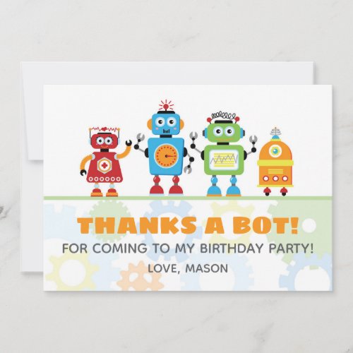 Robot Thank You Card  Thanks a Bot