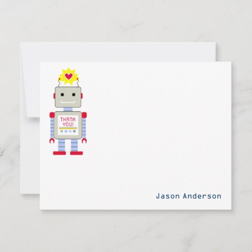 Robot Thank You Note Cards Personal Stationery Invitations