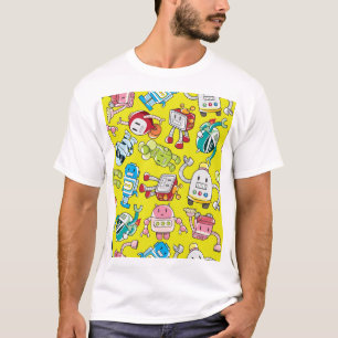 Robot Theme: Colorful Seamless Pattern. T-Shirt