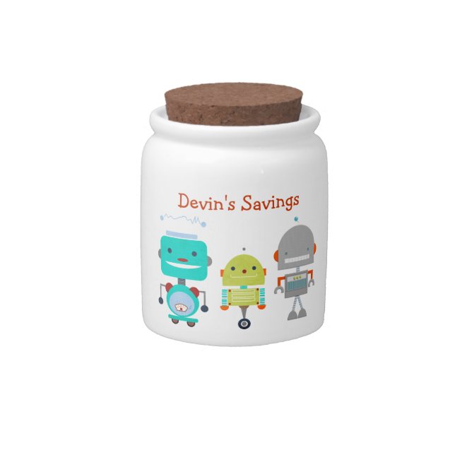 Robot Theme Kid's Savings Jar (Front)