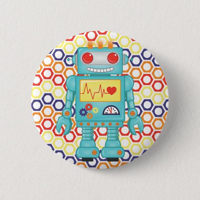Robot Themed Party Button (Front)