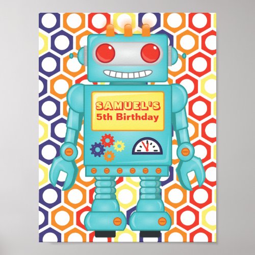 Robot Themed Party Poster