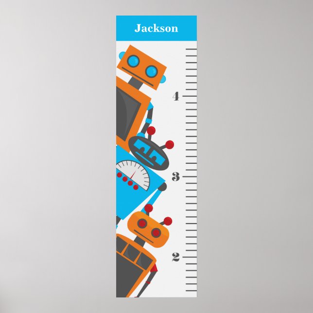 Robot Trio Kids Growth Chart (Front)