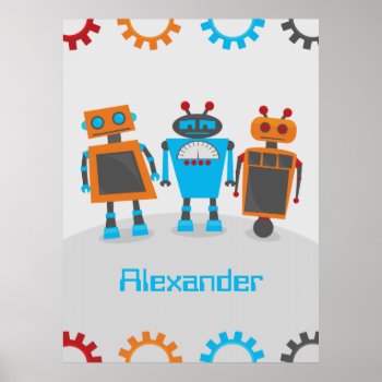 Robot Trio Poster by cranberrydesign at Zazzle