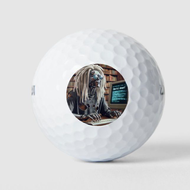 Robot Types at Keyboard Golf Balls (Front)
