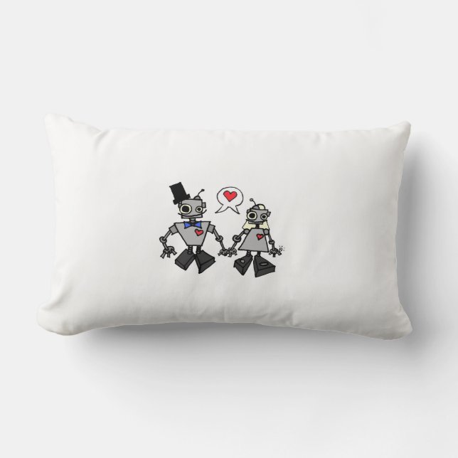 Robot Wedding Lumbar Pillow (Front)