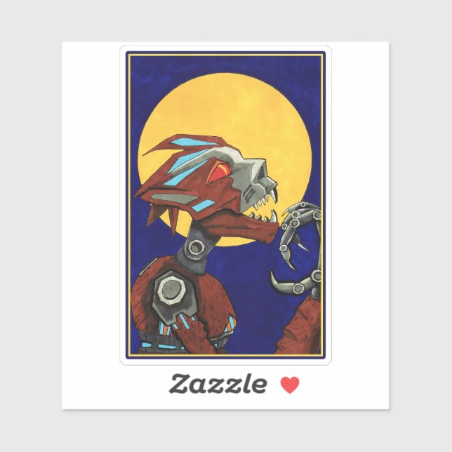 Robot Werewolf Wolf Man Sticker (Sheet)