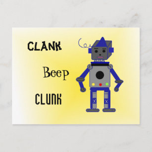 Robot with Funny Sayings Postcard