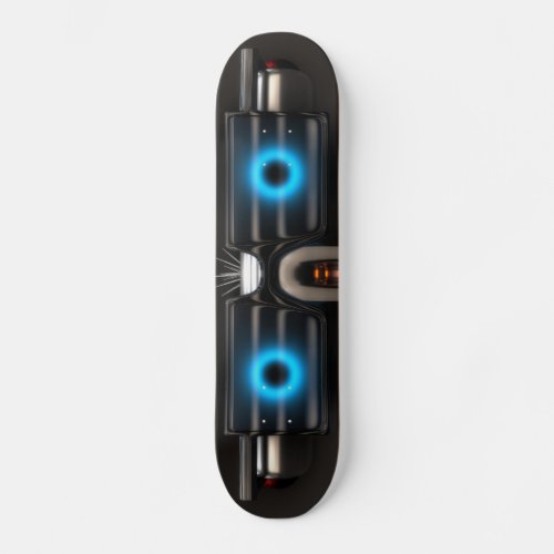 Robot with glasses skateboard