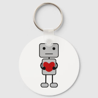 Robot with Heart Keychain