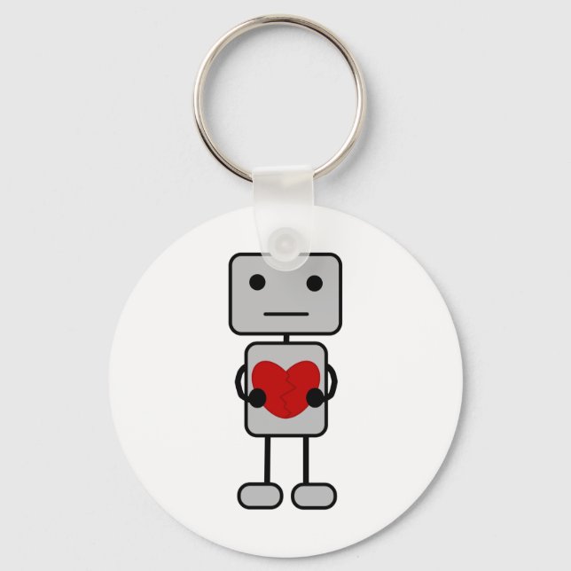 Robot with Heart Keychain (Front)