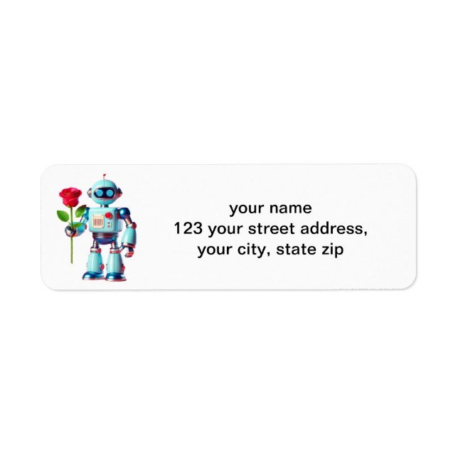 Robot with Rose Label (Front)