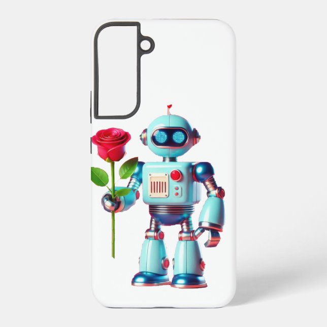 Robot with Rose Samsung Galaxy Case (Back)