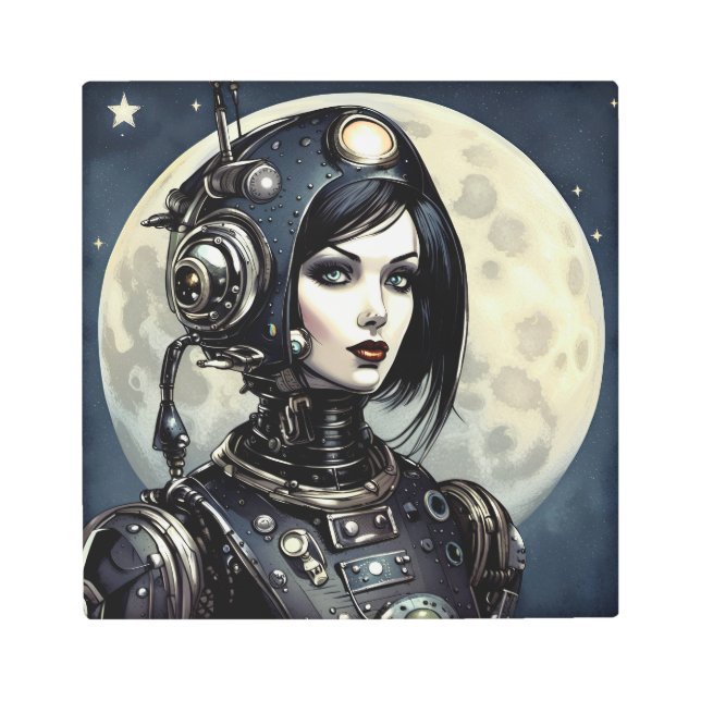 Robot Woman I Metal Print (Front)