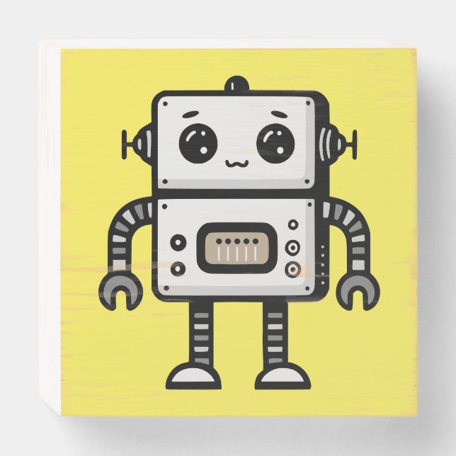 Robot Wooden Box Sign (Front Horizontal)