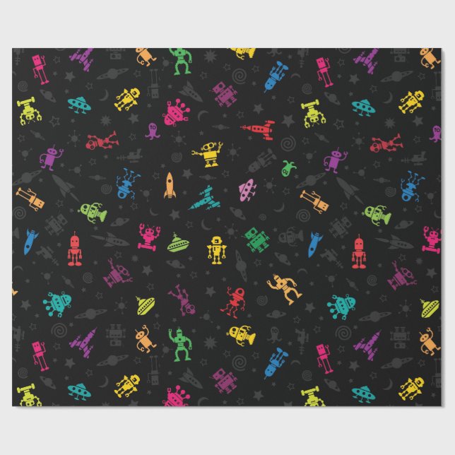 Robot Wrap Wrapping Paper (Flat)