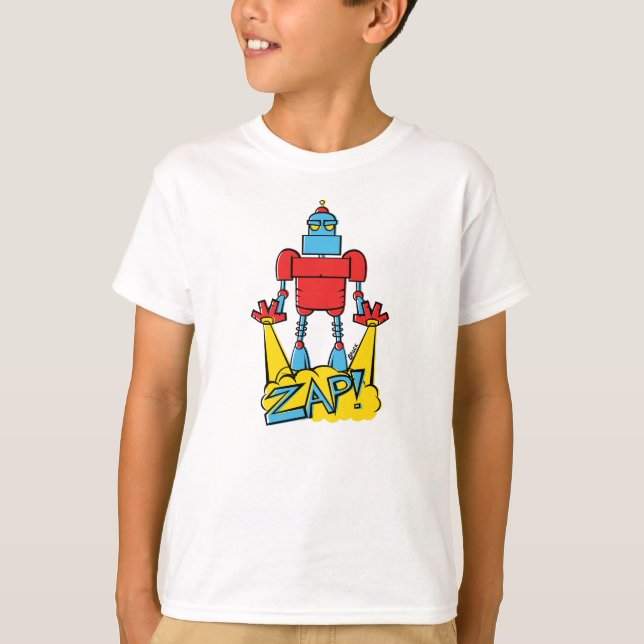 Robot Zapping Illustration T-Shirt (Front)