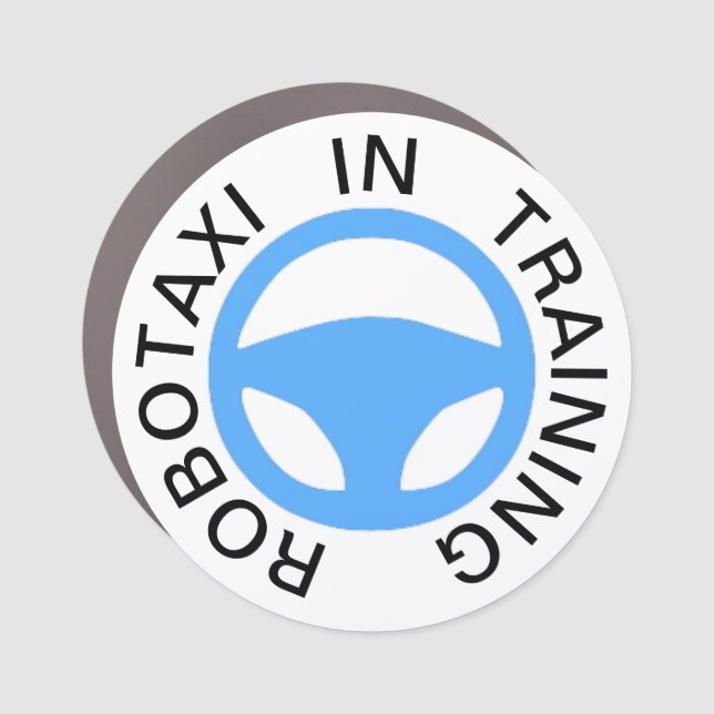 Robotaxi In Training Car Magnet (Front)