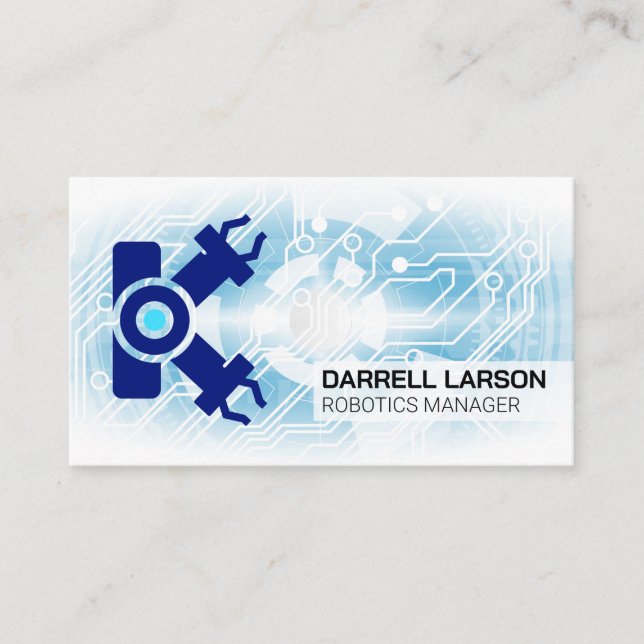 Robotic Arm | Technology Background Business Card (Front)