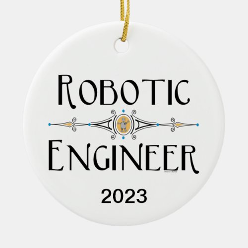 Robotic Engineer Decorative Line Ceramic Ornament