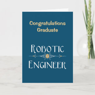 Robotic Engineer Decorative Line Letterpress Thank You Card