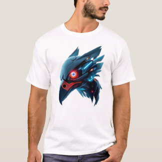 Robotic Falcon Face Art T-Shirt