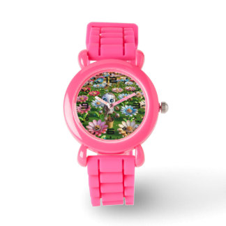 Robotic Flowers Pink Kids Watch