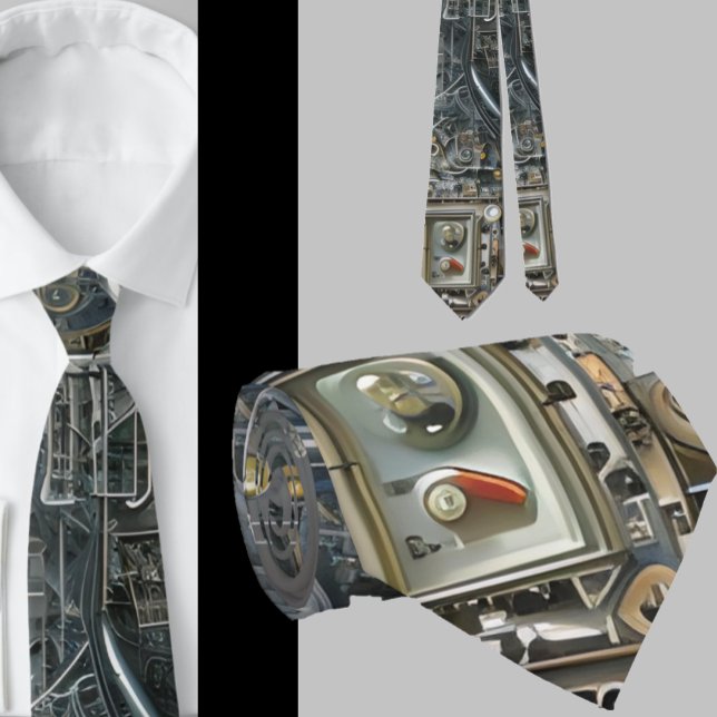 Robotic Geek Nerdy Technology Machine Neck Tie (Creator Uploaded)