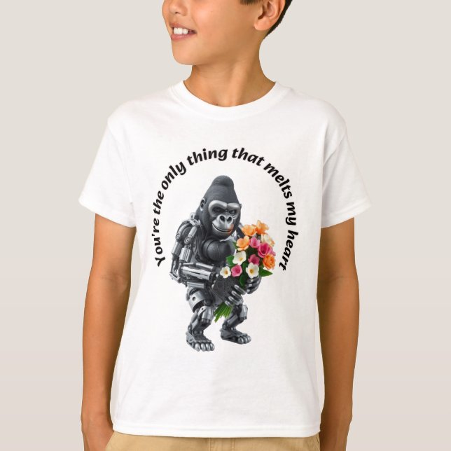 Robotic Gorilla in Love T-Shirt (Front)