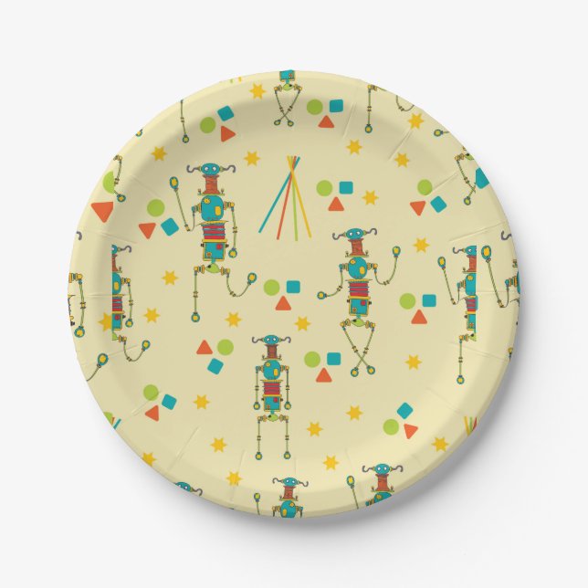 Robotic Party Paper Plate (Front)