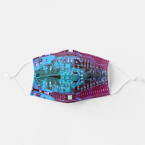 Robotic Printed Circuit Board _ Blue _ Geek Techie Adult Cloth Face Mask
