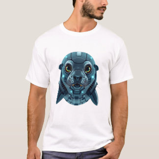 Robotic Seal Face Art T-Shirt