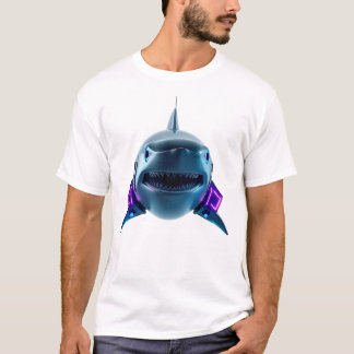 Robotic Shark Face Art T-Shirt