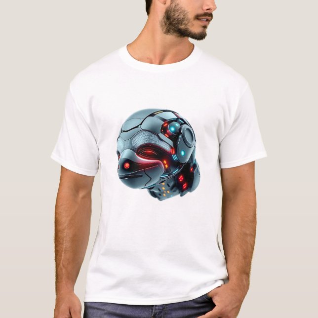 Robotic Sloth Face Art T-Shirt (Front)