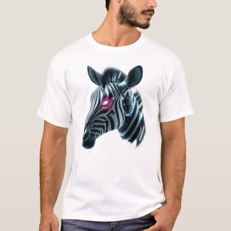 Robotic Zebra Face Art T-Shirt